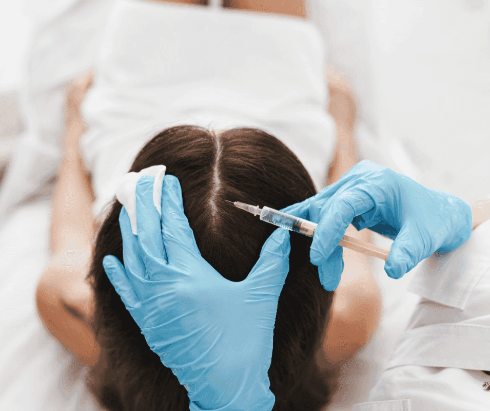 A lady undergoing Hair Exosome treatment at LenoyMED in Metuchen: Cover image