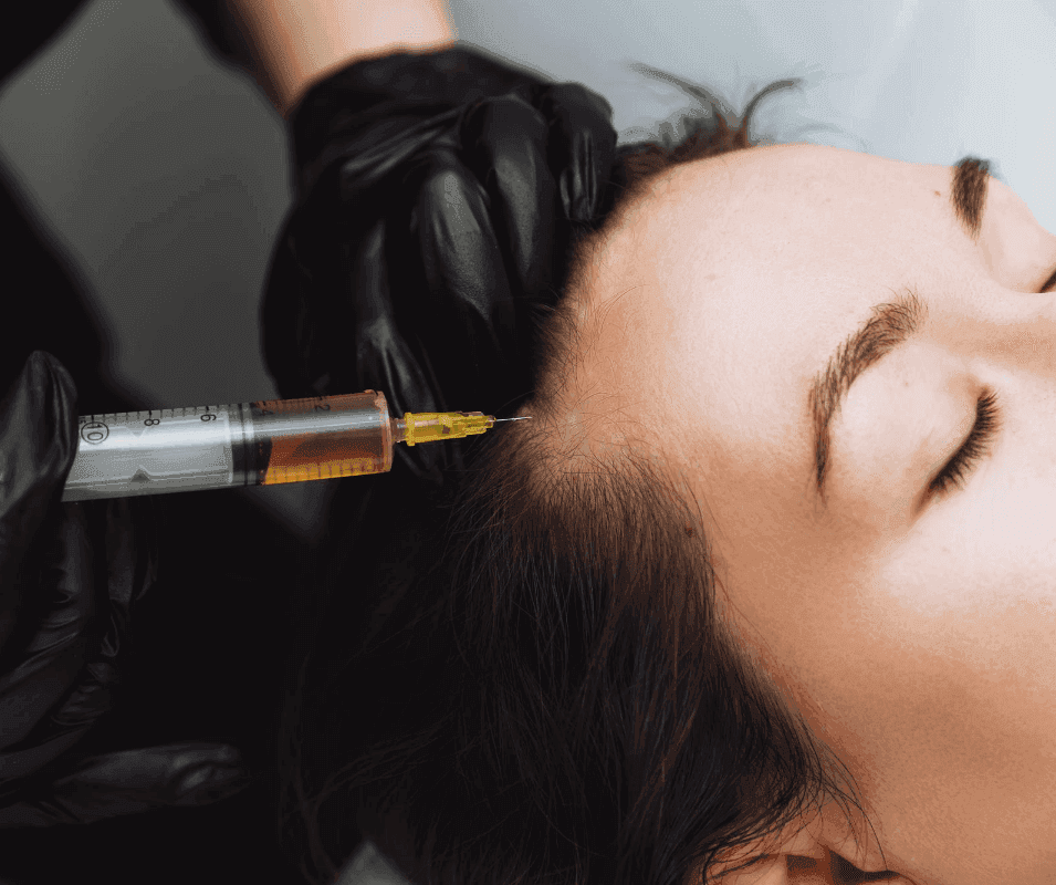 Woman undergoing Hair PRP treatment at LenoyMED