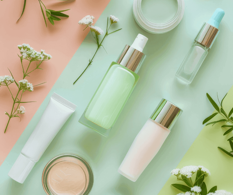 Products image in pink and green colour