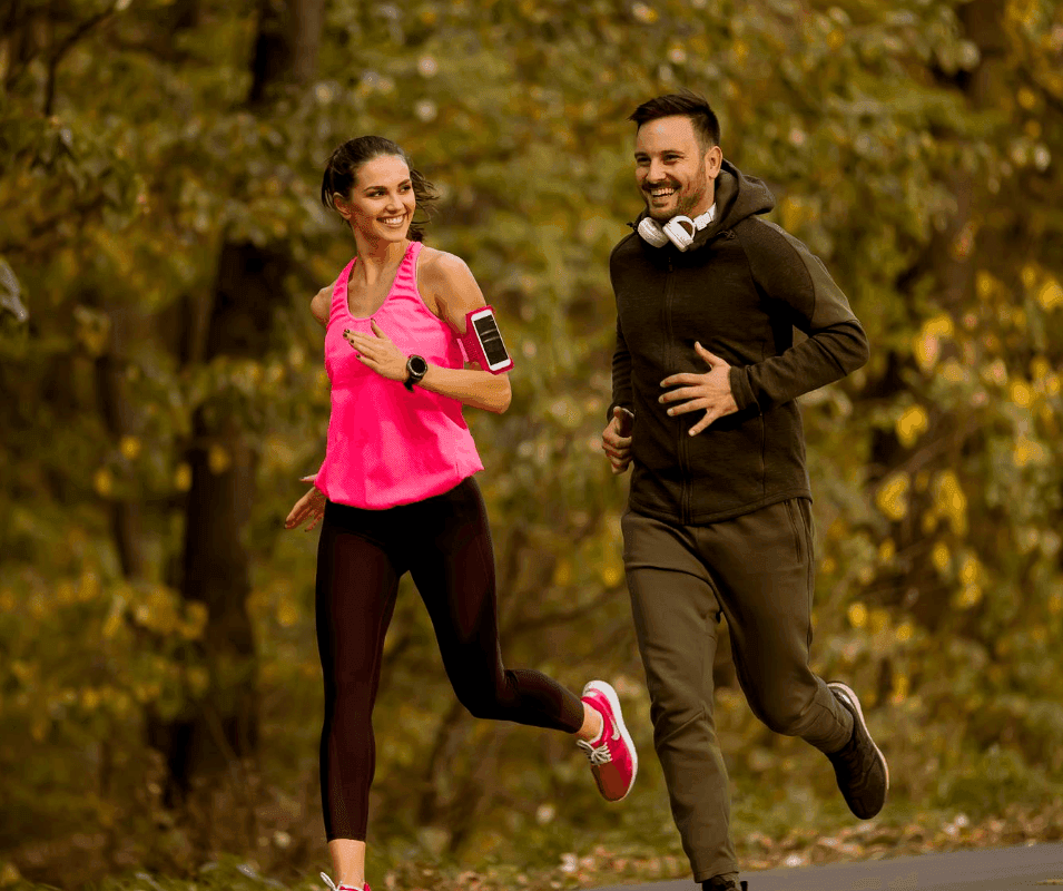 An image displaying a happy, healthy couple after receiving Semaglutide treatment at LenoyMED.